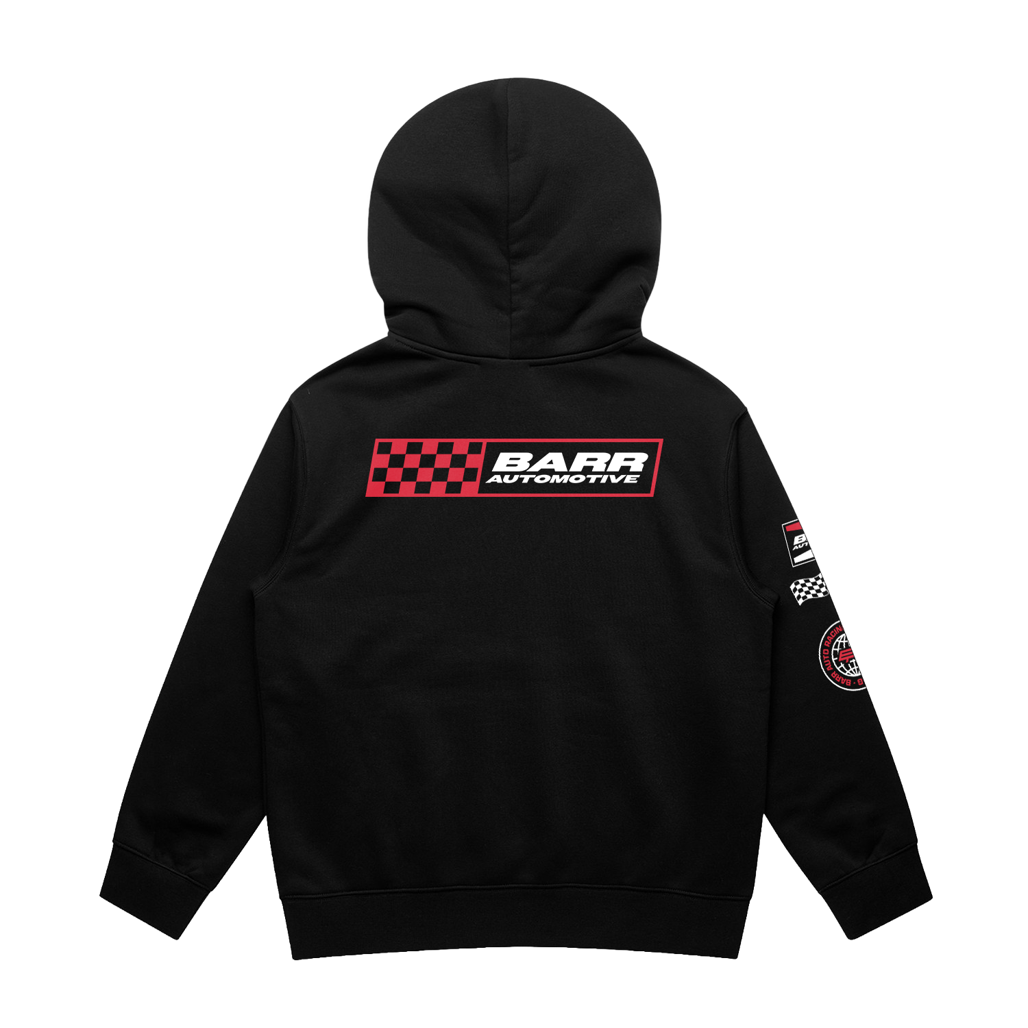 BARR AUTOMOTIVE LOGO HIT BLACK YOUTH HOODIE | BARR AUTOMOTIVE